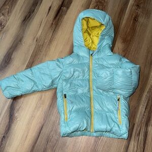 Patagonia Kids Puffer Jacket - Aqua and Mustard